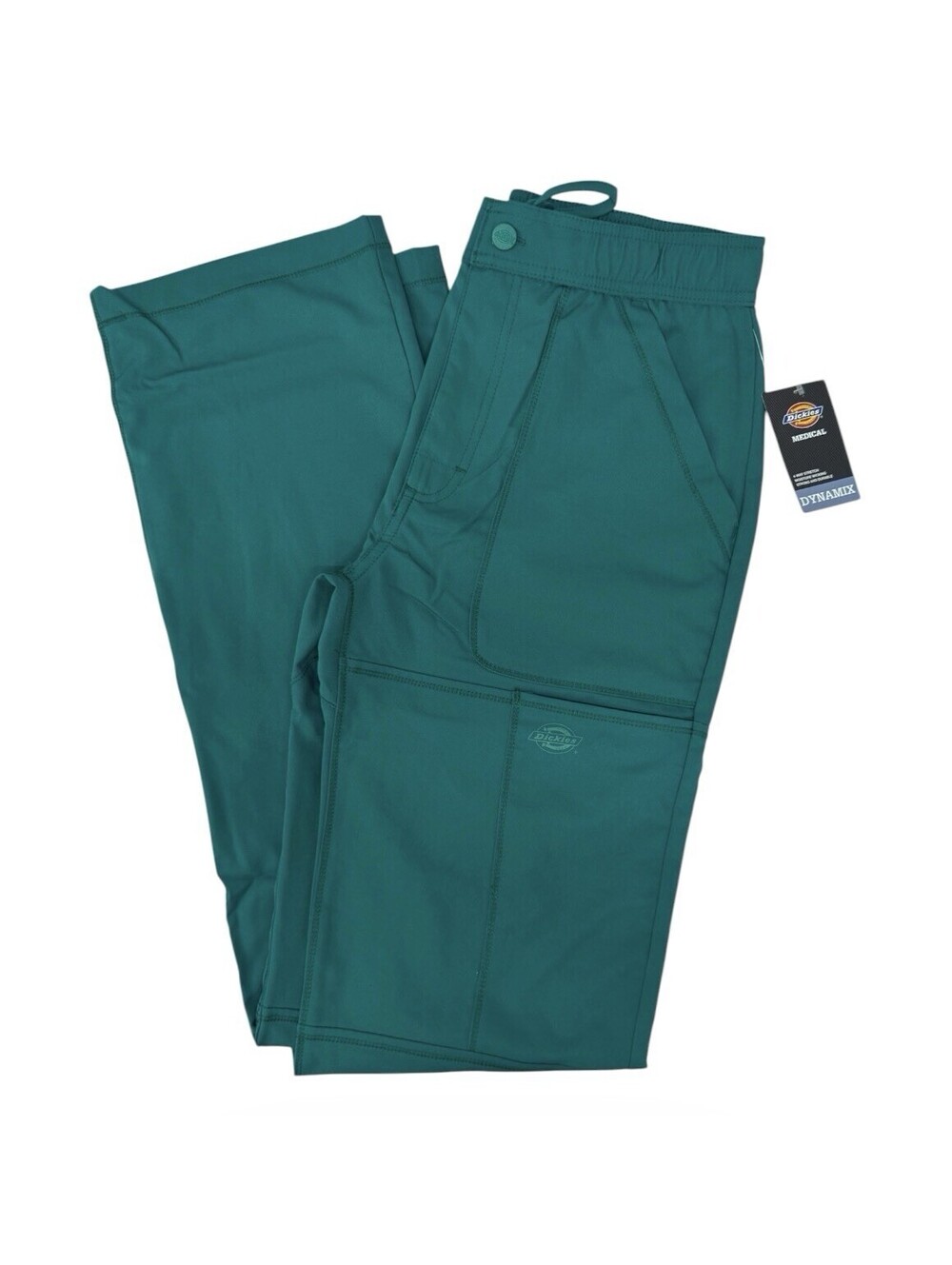 (RF) Dickies Dynamix Scrub Pants Mens Extra Small Tall XS Hunter Green Cargo NEW